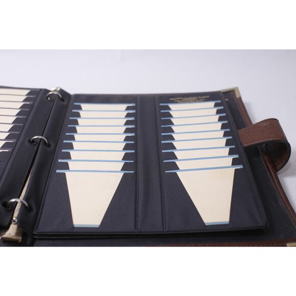 business card 3 ring binder Zippered Portfolio Organizer, WRIYES Leather Padfolio with Bind  Mega Mart Center attached inside on the spine of the binder. 4 Ring Binder Leather Portfolio